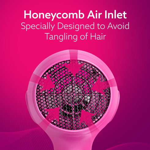 HD1179 Hair Dryer, 1600W, 2 Speed & 3 Heat Settings, Cool Shot, Foldable Handle, for Men & Women, Pink